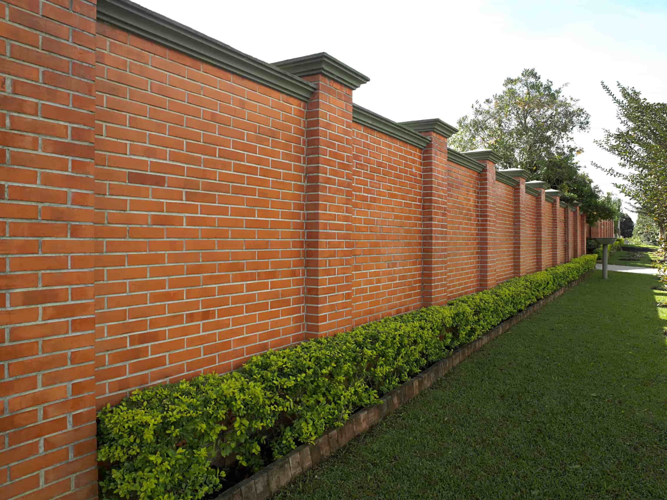 This is a newly constructed wall around the border of a property